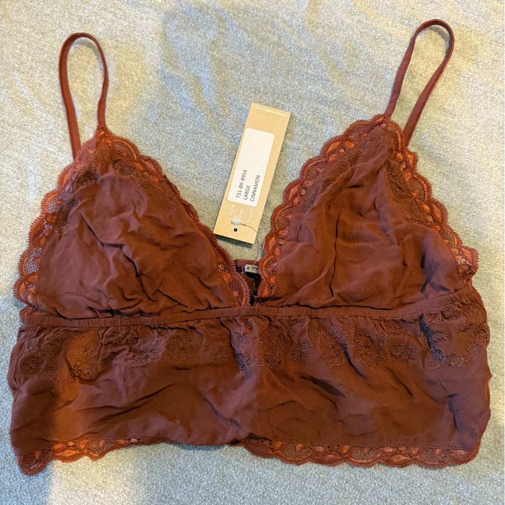 Chan Luu Rust Lace Bralette